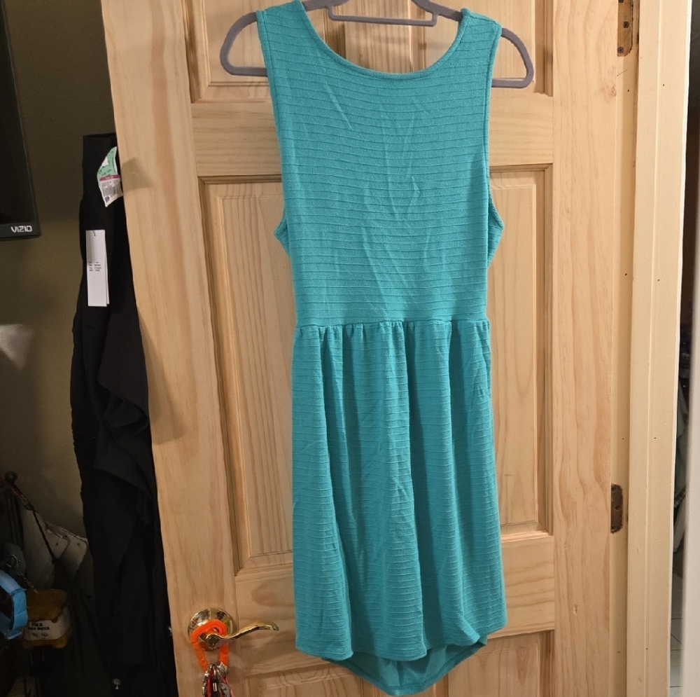 O'Neill Back Cutout Sleeveless Teal Dress